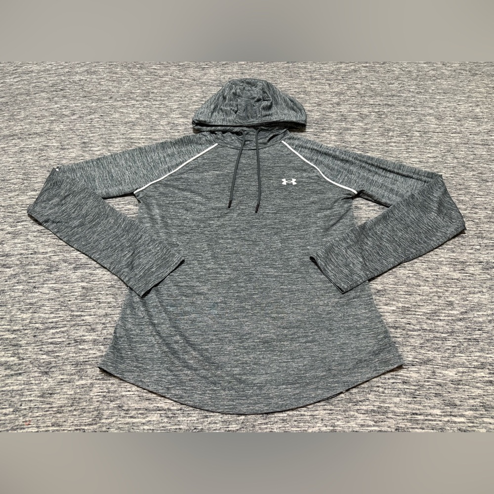 Under Armour Gray Long Sleeve Hooded Lightweight Shirt Ladies Small